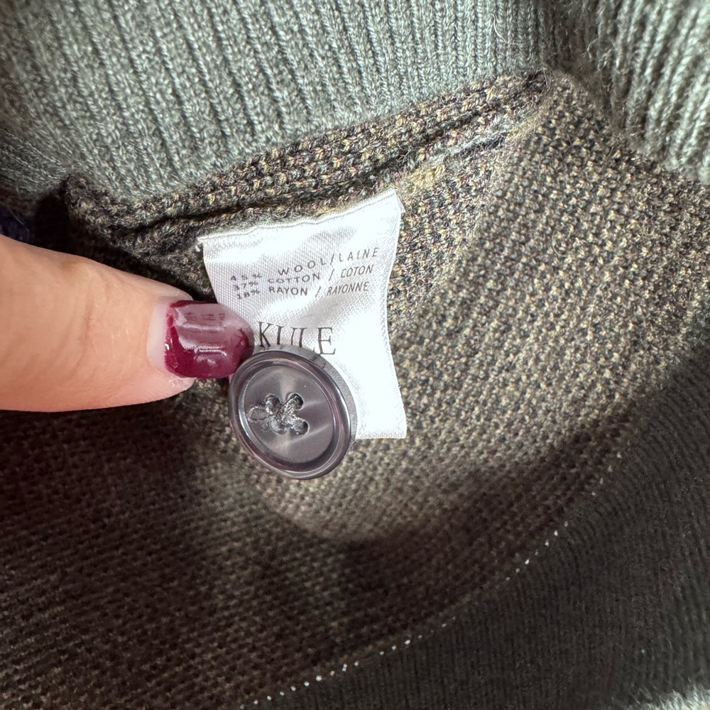 Kule The Jane Cardigan Camo Wool Blend Sweater Small - Picture 9 of 10